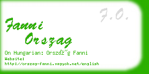 fanni orszag business card